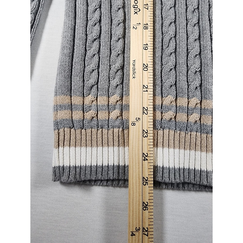 Tommy Hilfiger Varsity Womens XXL Grey Cable Knit Crewneck Pullover Sweater Prep - Picture 2 of 8